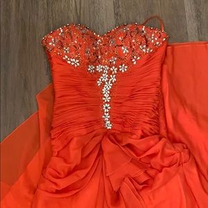 Orange long formal dress